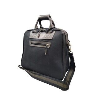 Lancel Laptop Briefcase Carry-On Travel Shoulder  Bag - Canvas Leather Trim